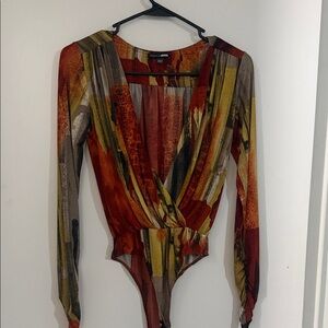 Fashion Nova Vibrant Abstract Bodysuit